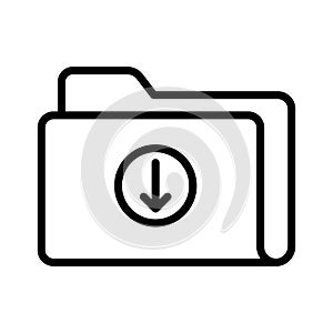 Download folder thin line vector icon