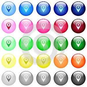 Download GPS map location icons in color glossy buttons