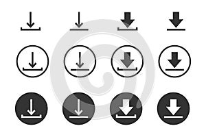Download icon. App button symbol. Sign upload vector