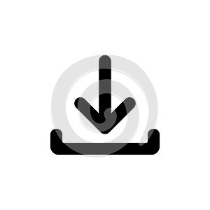 Download icon in black simple design on an isolated background. EPS 10 vector