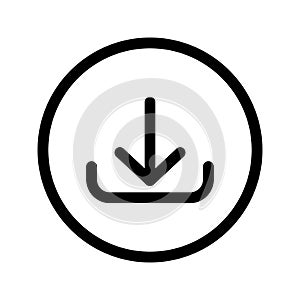 Download Icon, Download Button, Download Symbol For Mobile Application And Website, User Interface Icon Design Element Vector