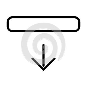 Download icon line isolated on white background. Black flat thin icon on modern outline style. Linear symbol and editable stroke.