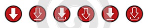 Download icon set. Download button. Web icon set. Icons collection. Software download icon. Vector illustration. Arrow downloading