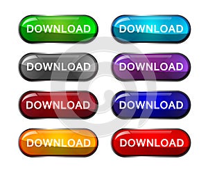 Download icon set element vector illustrations on white background