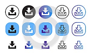 Download icon. Upload button. flat line vector simbol illustration isolated web element