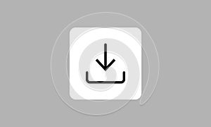 Download icon. Upload button. flat line vector simbol illustration isolated web element