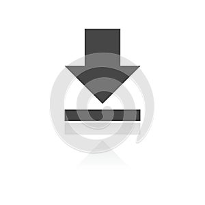Download icon, Upload button, Load symbol