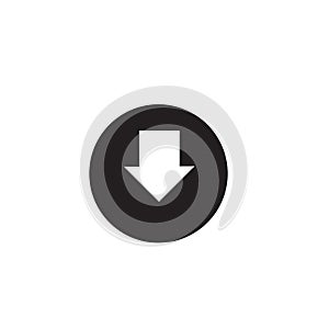 Download icon. Upload button. Load symbol. Round button. Vector.