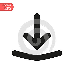 Download icon, Download icon vector, in trendy flat style isolated on white background. Download icon image, Download icon