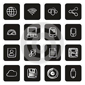 Download Icons Freehand White On Black