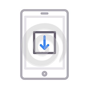 Download mobile thin color line vector icon