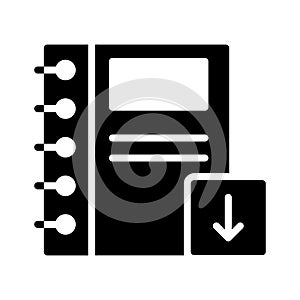Download notebook glyph flat vector icon