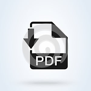 Download pdf file button isolated on white background vector