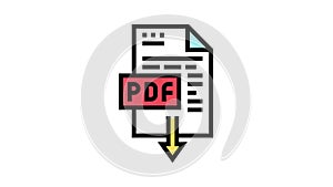 download pdf file color icon animation