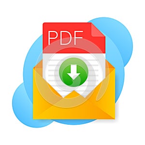 Download PDF file icon. Spreadsheet document type. Vector PDF icon