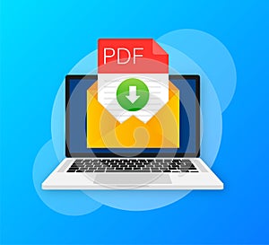 Download PDF file icon. Spreadsheet document type. Vector PDF icon