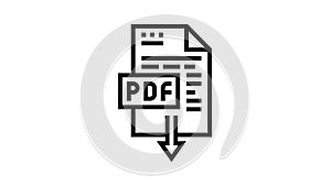 download pdf file line icon animation