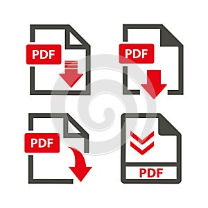 Download pdf icons on white background