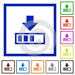 Download in progress flat framed icons