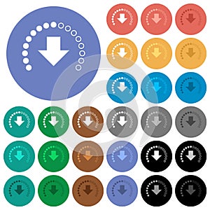 Download in progress round flat multi colored icons