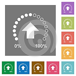 Download in progress square flat icons