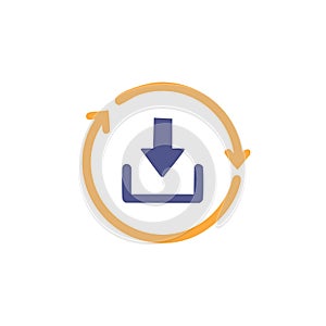 Download and Refresh Cycle Icon Symbol for Data Update and Synchronization Process