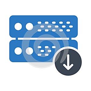 Download server glyph color vector icon