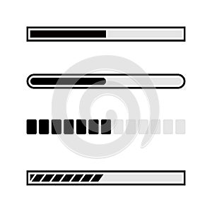 Load indicator. Loading status bar isolated on white background