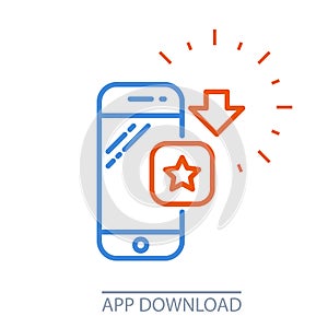 Download smartphone app - mobile application purchase icon