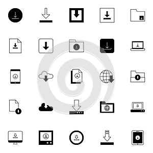 Download solid line icons isolated on white background and suitable for UI, app, web, and software.