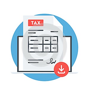 Download tax return form vector icon in circle