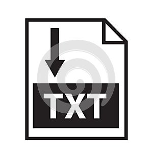 Download text icon on white background.