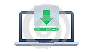 Download to Laptop Device Icon, vector design Generative AI