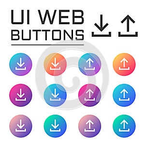 download upload arrow ui web button