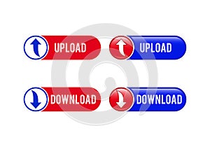 Download and upload buttons useful for web design purposes