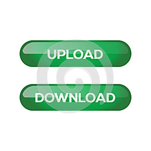 Download and Upload buttons vector illustration