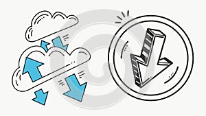 Download Upload Cloud Data Transfer Icons, vector design Generative AI