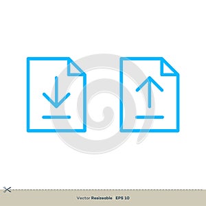 Download and Upload Document Icon Illustration Design. Vector EPS 10