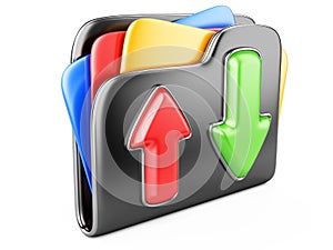 Download - upload folder 3d icon.