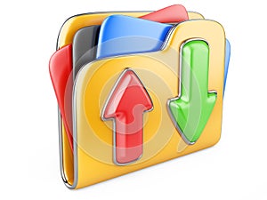 Download - upload folder 3d icon.