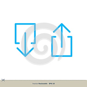 Download and Upload Icon Illustration Design. Vector EPS 10
