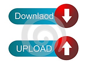 Download and Upload Red and skyblue button