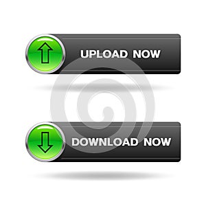 Download and upload shiny buttons with arrow sign