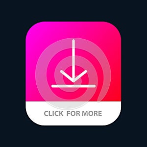 Download, Video, Twitter Mobile App Button. Android and IOS Glyph Version