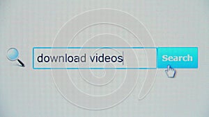 Download videos - browser search query, Internet web page