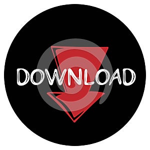 DOWNLOAD web button with down arrow