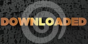 Downloaded - Gold text on black background - 3D rendered royalty free stock picture