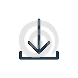 downloaded icon vector from arrows concept. Thin line illustration of downloaded editable stroke. downloaded linear sign for use photo
