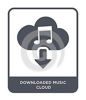 downloaded music cloud icon in trendy design style. downloaded music cloud icon isolated on white background. downloaded music