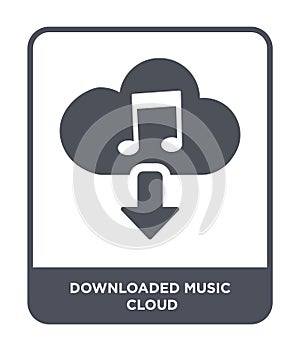 downloaded music cloud icon in trendy design style. downloaded music cloud icon isolated on white background. downloaded music photo